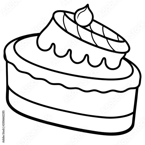 Nutella Cake line art vector