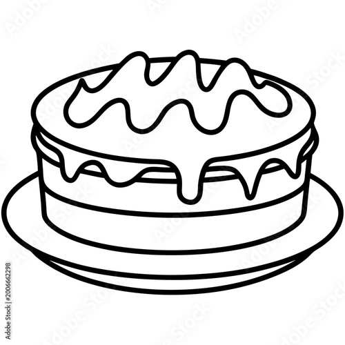 Nutella Cake line art vector