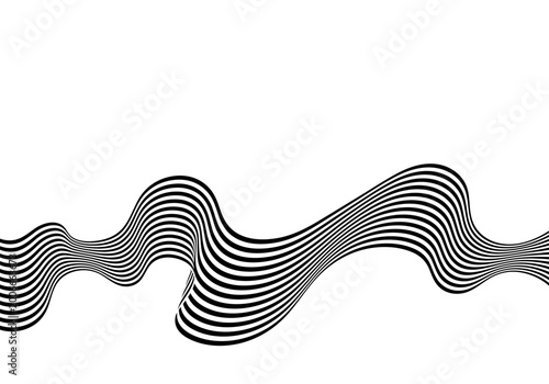 Abstract monochrome illustration with smooth line transitions for high-tech style backgrounds. Eps 10
