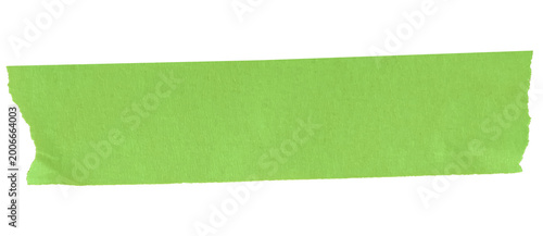 Obraz na płótnie Green adhesive tape label strip with torn texture png transparent background