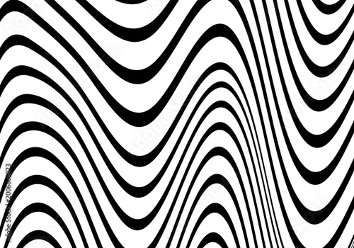 Konstfotografi Minimalist striped drawing in zenith style with uneven lines warping space and grabbing attention