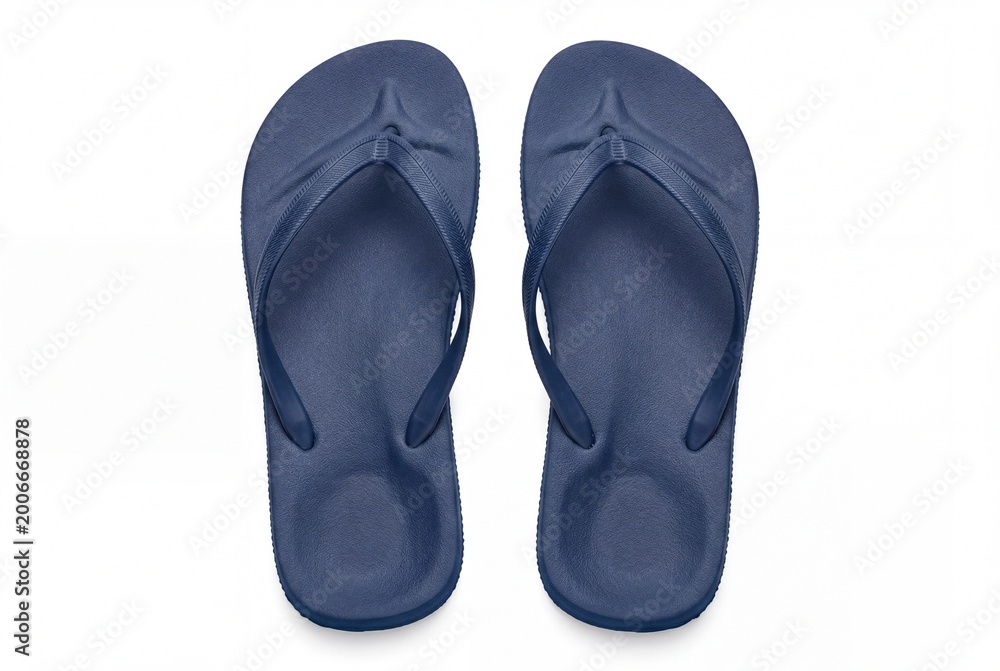 Fototapeta premium Blue Flip Flops Isolated on White Background