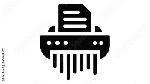 Foto Paper shredder icon isolated on white background showing office equipment for se