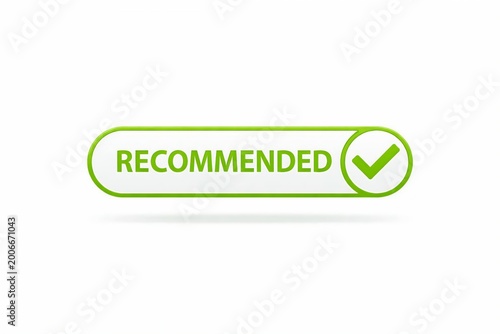 Recommended badge with green checkmark and white text