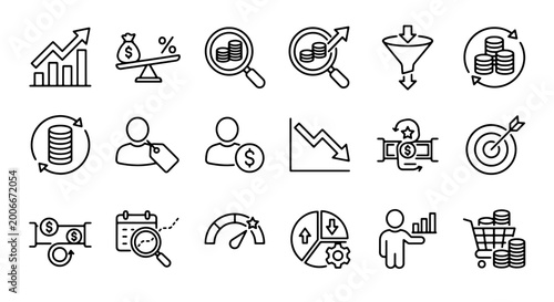 Finance and business icons set