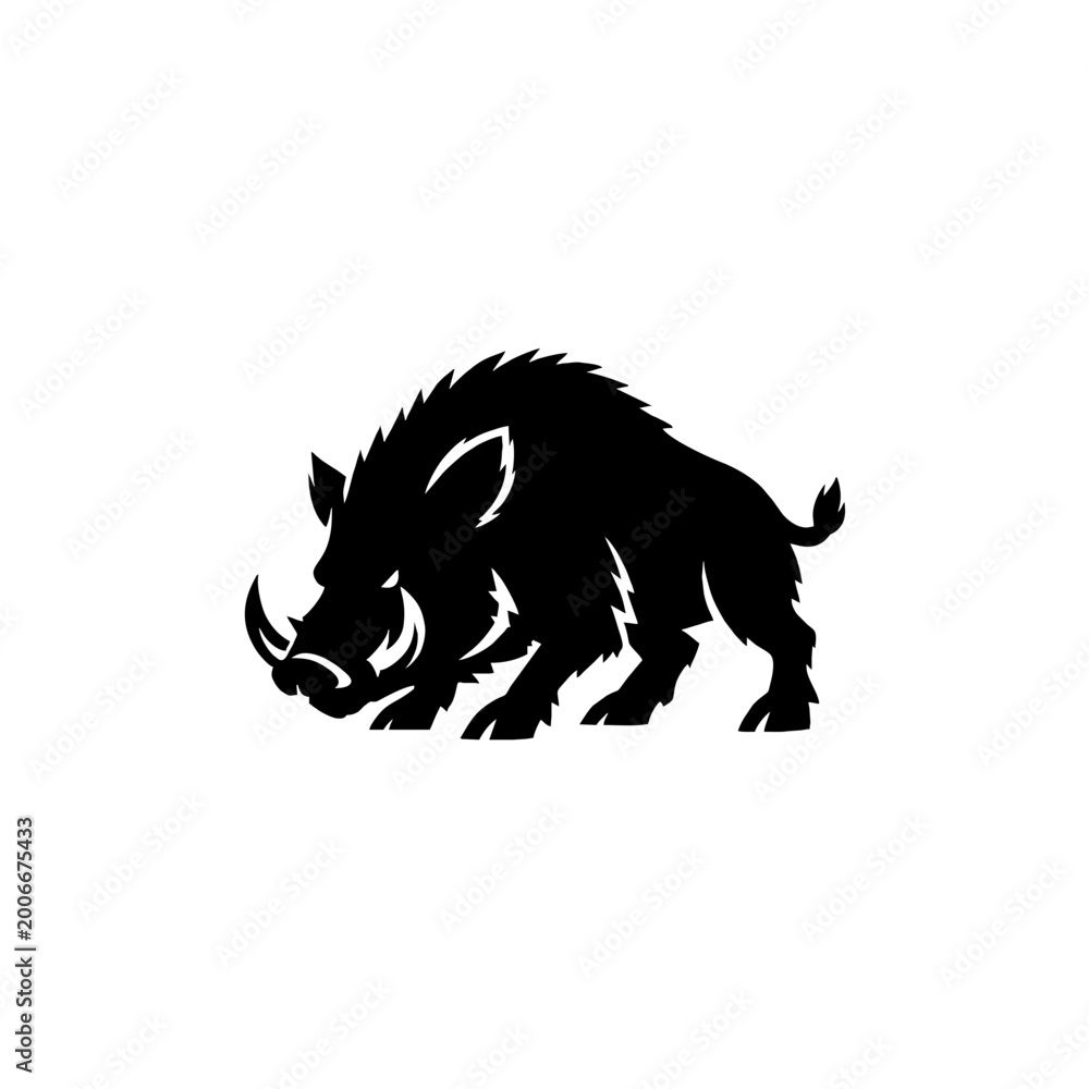 Fototapeta premium Bull Logo Vector, Strong Ox Silhouette Icon, Powerful Animal Mascot Emblem Design