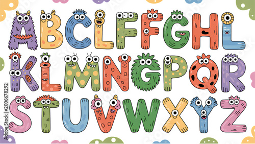 Fotografie Bright colorful camping letters spelling uncle left slang word on red and blue b