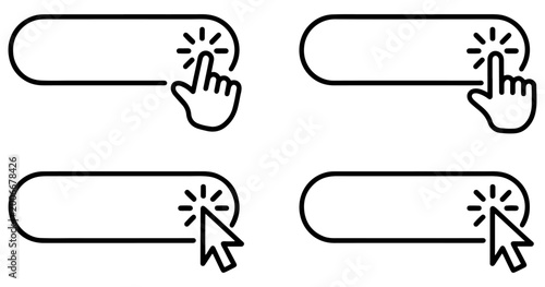 Foto click here button cursor icon set