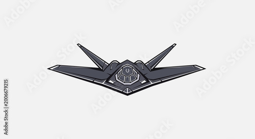 Stealth Bomber Jet Icon - Futuristic Military Aircraft Vector Art
