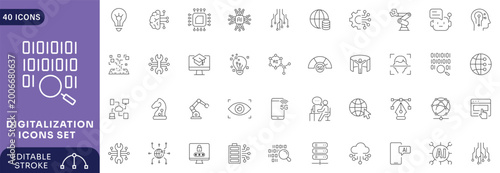 Foto Digitalization icons set