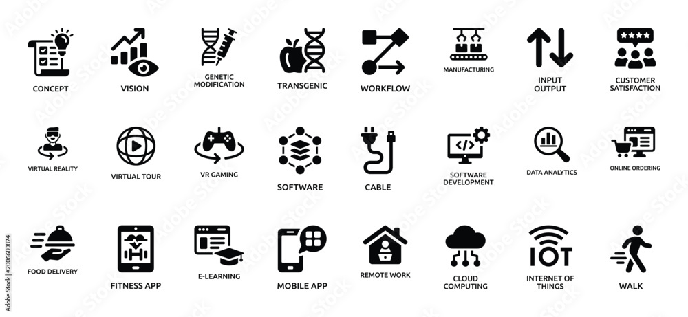 Obraz premium Collection of Technology and Business