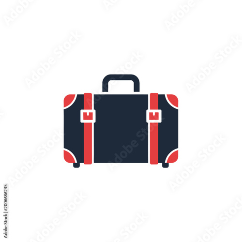 A black and red suitcase icon.