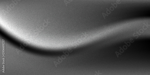 Black dark gray silver white wave abstract background for design. Light wave, wavy line. Ombre gradient. Noise rough grungy grain brushed metal metallic effect.eps10