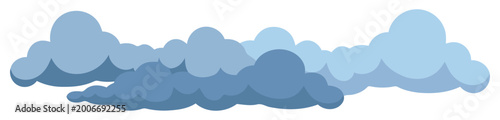 Foto Cloud layered horizontal sky banner with soft flat vector illustration style