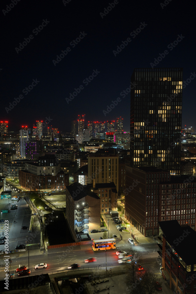 Fototapeta premium The City Of Manchester At Night