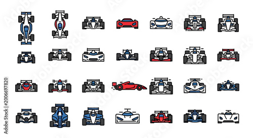 Konstfotografi Collection of racing cars speeding.