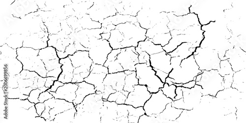 Ground cracks, breaks on land surface from earthquake isolated on transparent background. Vector realistic set of fissure in ground, crevices from disaster or drought, black fractures top view