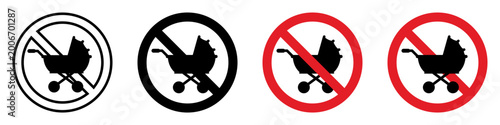 Obraz na plátne No Baby Cart icon set