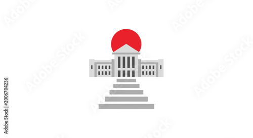 Fotografía Government Building Icon With Steps.