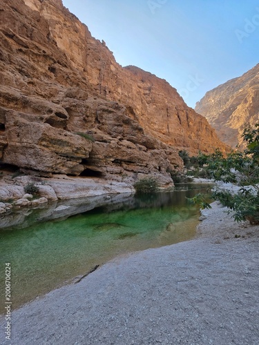 Canvastavla river in the mountains in wadi shab in Oman