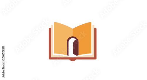 Tableau sur toile Open Book Icon With Archway.