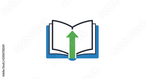 Fotografija Open Book with Green Arrow Rising.