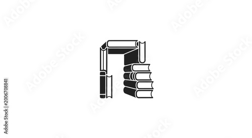 Stack of books with bookmark.