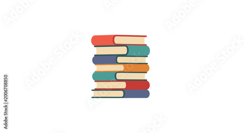 Stack of colorful book spines only.