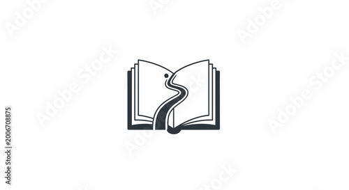 Torn Open Book Illustration.