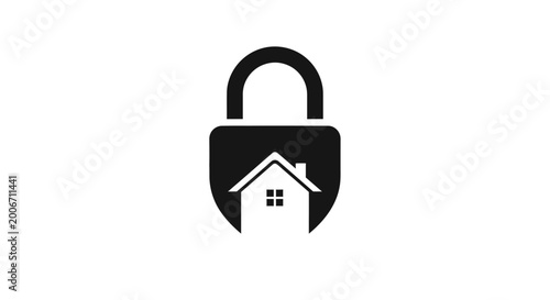 Fotografie Black padlock with house symbol.