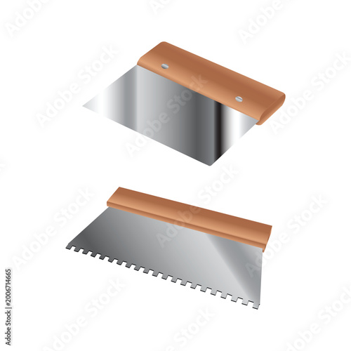Trowel tool set illustration on white background vol 04
