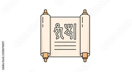 Foto Ancient Parchment with Hebrew Symbols.