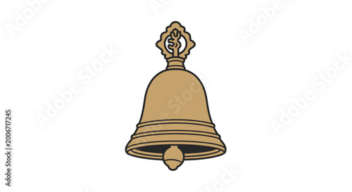 Canvastavla Golden Buddhist Temple Bell Instrument.
