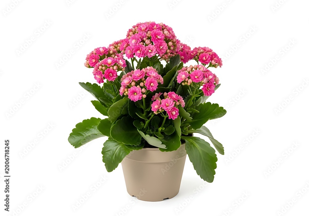 Fototapeta premium Pink flowering plant in a green pot