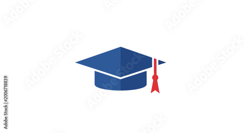 Graduation Cap with Red Tassel.