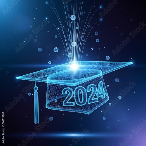 Futuristic graduation cap with 