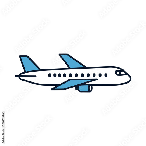 An airplane is flying through clear skies on a sunny day.