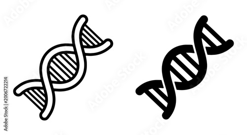Bilde på lerret Vector illustration of dna double helix structures in black and white