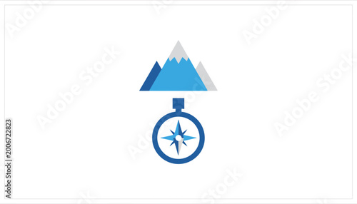 Free Download Blue Compass Navigation Mountain Icon. - GFXLoad