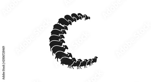 Foto Black centipede on white background.