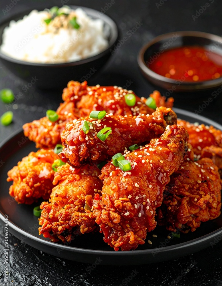Fototapeta premium Korean Fried Chicken glänzend