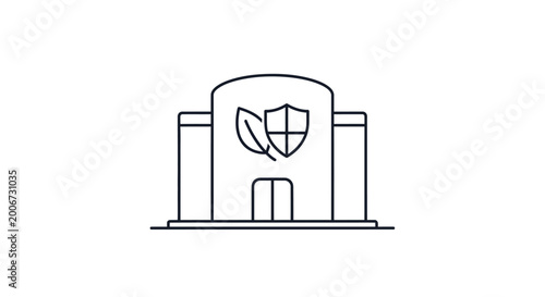 Tableau sur toile Simple line drawing of a building.
