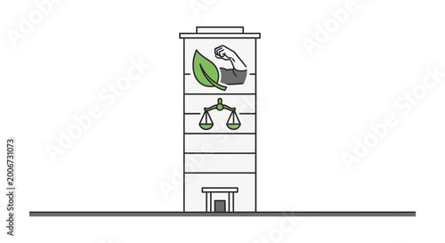Tableau sur toile Simple line drawing of a composting toilet.