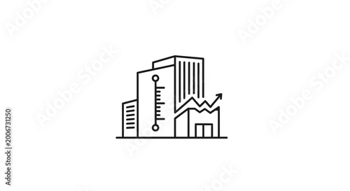 Cuadro en lienzo Simple line drawing of buildings.
