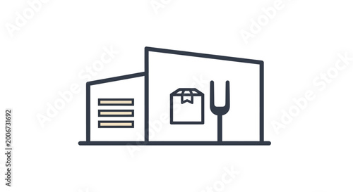 Simple line icon of food delivery.