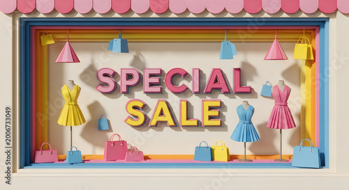 Creative Paper Craft Retail Shop Window Special Sale Promotion Art
