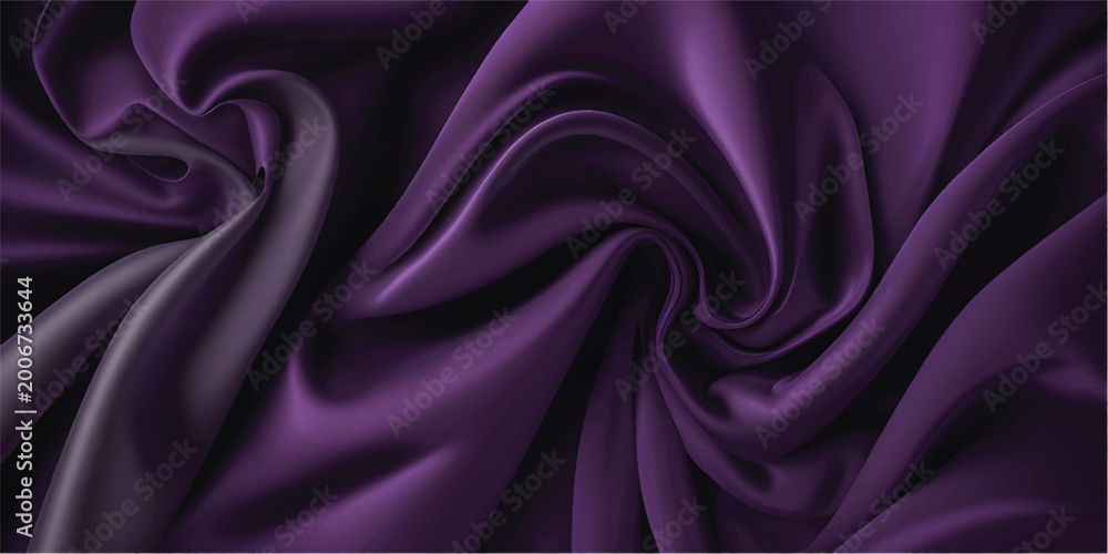 Obraz premium Elegant purple silk and violet satin fabric background featuring smooth luxury waves and shiny textile texture for a soft pink drapery backdrop