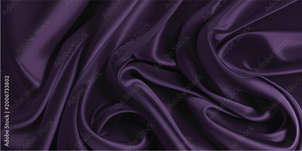 Fototapeta premium Smooth purple and pink silk satin fabric background with shiny luxury waves and soft drapery texture for an elegant romantic textile backdrop