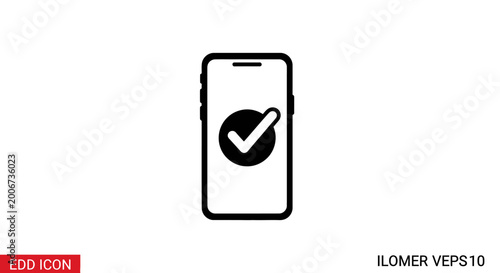 Fényképezés Smartphone with Checkmark on Screen.