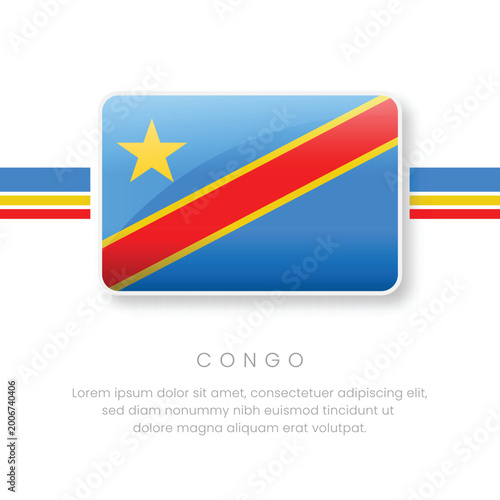 Free Download National Congo Flag.Vector Congo Button Flag. Realistic National Flag Design and Vector Template - GFXLoad
